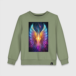 Свитшот хлопковый детский Взмах крыльев, цвет: авокадо