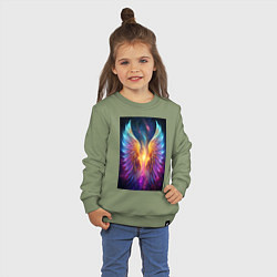 Свитшот хлопковый детский Взмах крыльев, цвет: авокадо — фото 2