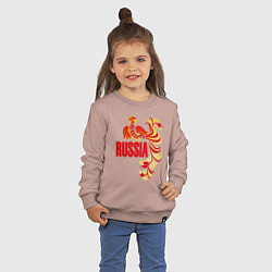Свитшот хлопковый детский Russia, цвет: пыльно-розовый — фото 2