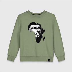 Свитшот хлопковый детский Обезьяна в Африке, цвет: авокадо