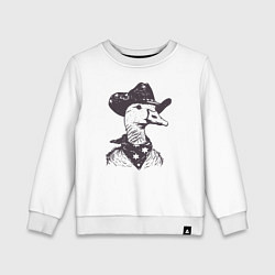 Свитшот хлопковый детский Гусь ковбой, цвет: белый