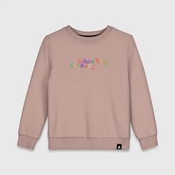 Свитшот хлопковый детский Schoolboy Runaway - logo, цвет: пыльно-розовый