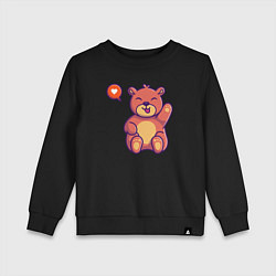 Свитшот хлопковый детский Lovely bear, цвет: черный