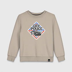 Свитшот хлопковый детский Городская полиция, цвет: миндальный