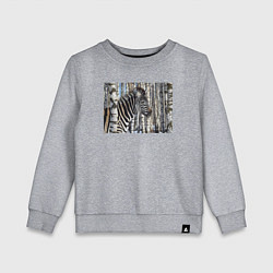 Свитшот хлопковый детский Зебра в березках, цвет: меланж