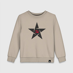 Свитшот хлопковый детский Black star USSR, цвет: миндальный