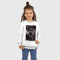 Свитшот хлопковый детский Конный спорт коллаж, цвет: белый — фото 2