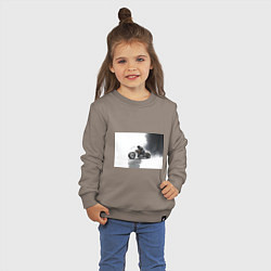 Свитшот хлопковый детский Крутой байкер скетч, цвет: утренний латте — фото 2