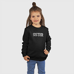 Свитшот хлопковый детский Sister - Halloween, цвет: черный — фото 2