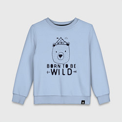 Свитшот хлопковый детский Wild bear, цвет: мягкое небо
