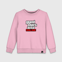 Свитшот хлопковый детский GTA online logo game, цвет: светло-розовый