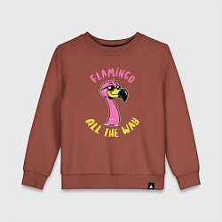 Свитшот хлопковый детский Flamingo all the way, цвет: кирпичный