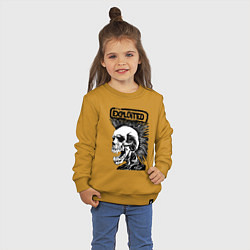 Свитшот хлопковый детский The exploited skull, цвет: горчичный — фото 2