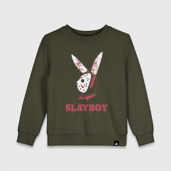 Свитшот хлопковый детский Slayboy, цвет: хаки