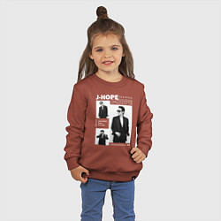 Свитшот хлопковый детский J-hope hosok bts, цвет: кирпичный — фото 2
