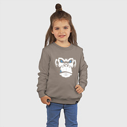 Свитшот хлопковый детский Крутой бибизян, цвет: утренний латте — фото 2