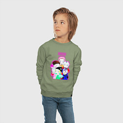 Свитшот хлопковый детский Big bang в аниме стиле, цвет: авокадо — фото 2