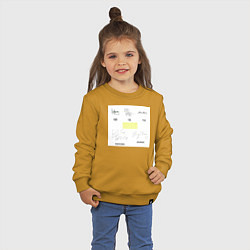 Свитшот хлопковый детский Big bang подписи участников, цвет: горчичный — фото 2