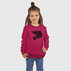 Свитшот хлопковый детский Космический кемпер, цвет: маджента — фото 2