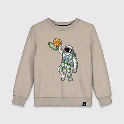 Свитшот хлопковый детский Космический баскет, цвет: миндальный