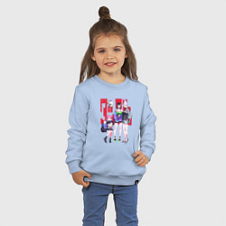 Свитшот хлопковый детский Dandadan Girls, цвет: мягкое небо — фото 2