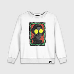 Свитшот хлопковый детский Смешной робот противогаз, цвет: белый