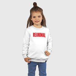 Свитшот хлопковый детский Reanimal logo, цвет: белый — фото 2