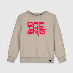 Свитшот хлопковый детский Off the grid logo, цвет: миндальный