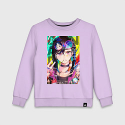 Свитшот хлопковый детский Дандадан: Момо Аясэ, цвет: лаванда