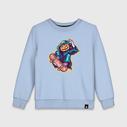 Свитшот хлопковый детский Halloween skater, цвет: мягкое небо