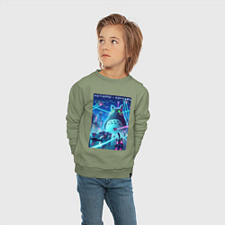 Свитшот хлопковый детский Которо - коллаба мем, цвет: авокадо — фото 2