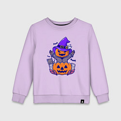 Свитшот хлопковый детский Привидение тыква, цвет: лаванда