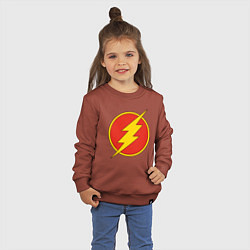 Свитшот хлопковый детский Flash logo, цвет: кирпичный — фото 2