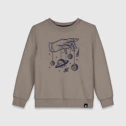 Свитшот хлопковый детский Космический кукловод, цвет: утренний латте