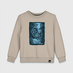 Свитшот хлопковый детский Ужасные образы, цвет: миндальный