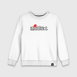 Свитшот хлопковый детский Роблокс - Новый год, цвет: белый