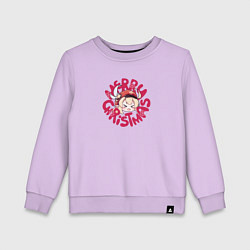 Свитшот хлопковый детский Merry christmas - Genshin Impact, цвет: лаванда