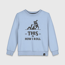 Свитшот хлопковый детский Judo how i roll, цвет: мягкое небо