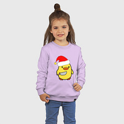 Свитшот хлопковый детский Новогодняя утка с ножом, цвет: лаванда — фото 2