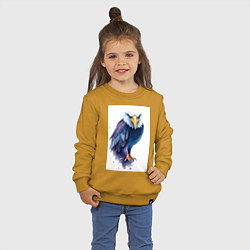 Свитшот хлопковый детский Синий орел, цвет: горчичный — фото 2