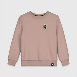 Свитшот хлопковый детский Блюлок - логотип, цвет: пыльно-розовый