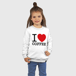 Свитшот хлопковый детский I love coffee, цвет: белый — фото 2