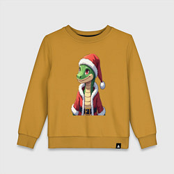 Свитшот хлопковый детский Новогодний Змий, цвет: горчичный