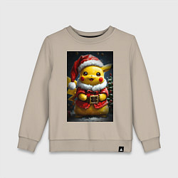 Детский свитшот Пикачу дед мороз