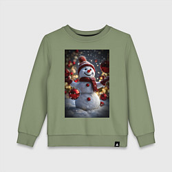 Детский свитшот Снеговик и новогодние шарики