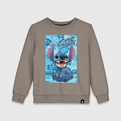 Свитшот хлопковый детский Инопланетянин Стич, цвет: утренний латте