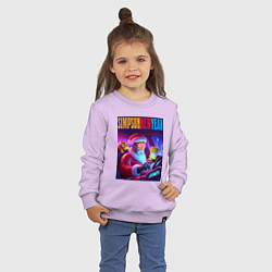 Свитшот хлопковый детский Homer Simpson in the car with his son, цвет: лаванда — фото 2