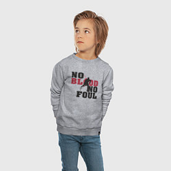 Свитшот хлопковый детский Хоккей - нет крови нет фола, цвет: меланж — фото 2