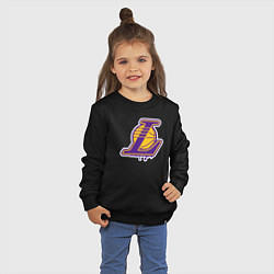 Свитшот хлопковый детский Lakers team, цвет: черный — фото 2