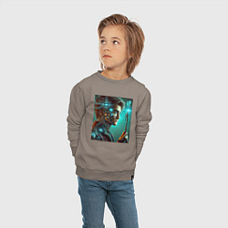 Свитшот хлопковый детский Harry Potter - cyberpunk fantasy, цвет: утренний латте — фото 2
